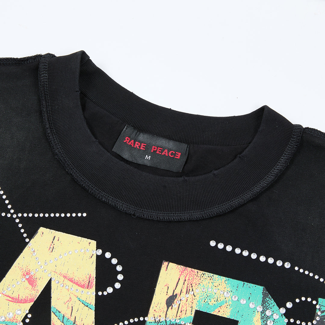 Rare Peace Save Our Souls Oversized Graphic Tee — Black