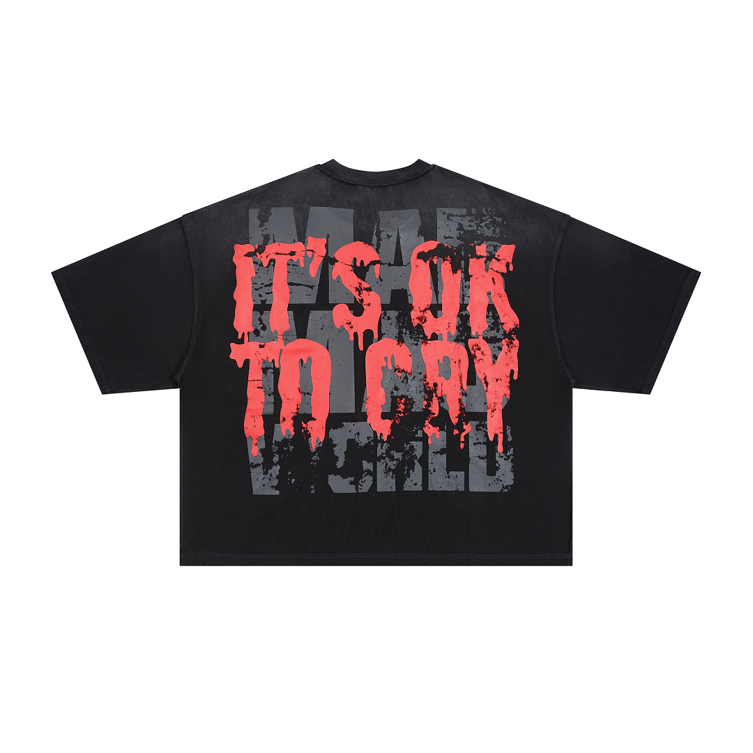 Rare Peace It’s OK To Cry Oversized Graphic Tee — Black