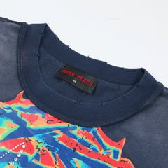 Rare Peace Sorry For The Rest Of The World Oversized Graphic Tee — Navy