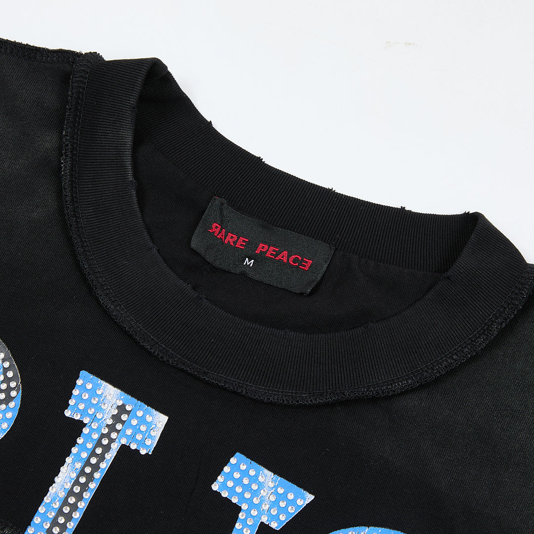 Rare Peace Trust No One Oversized Graphic Tee — Baby Blue