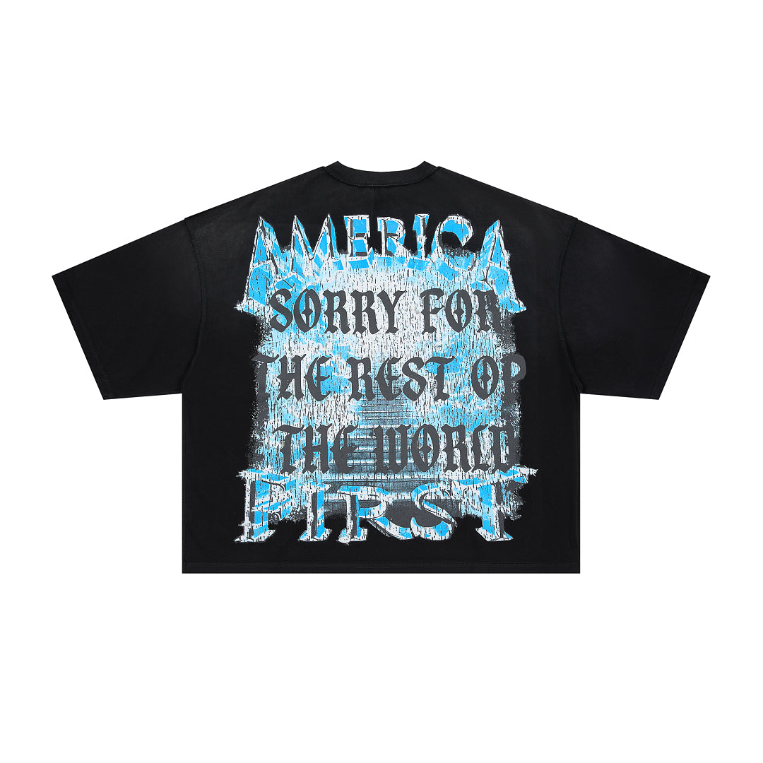 Rare Peace Trust No One Oversized Graphic Tee — Baby Blue