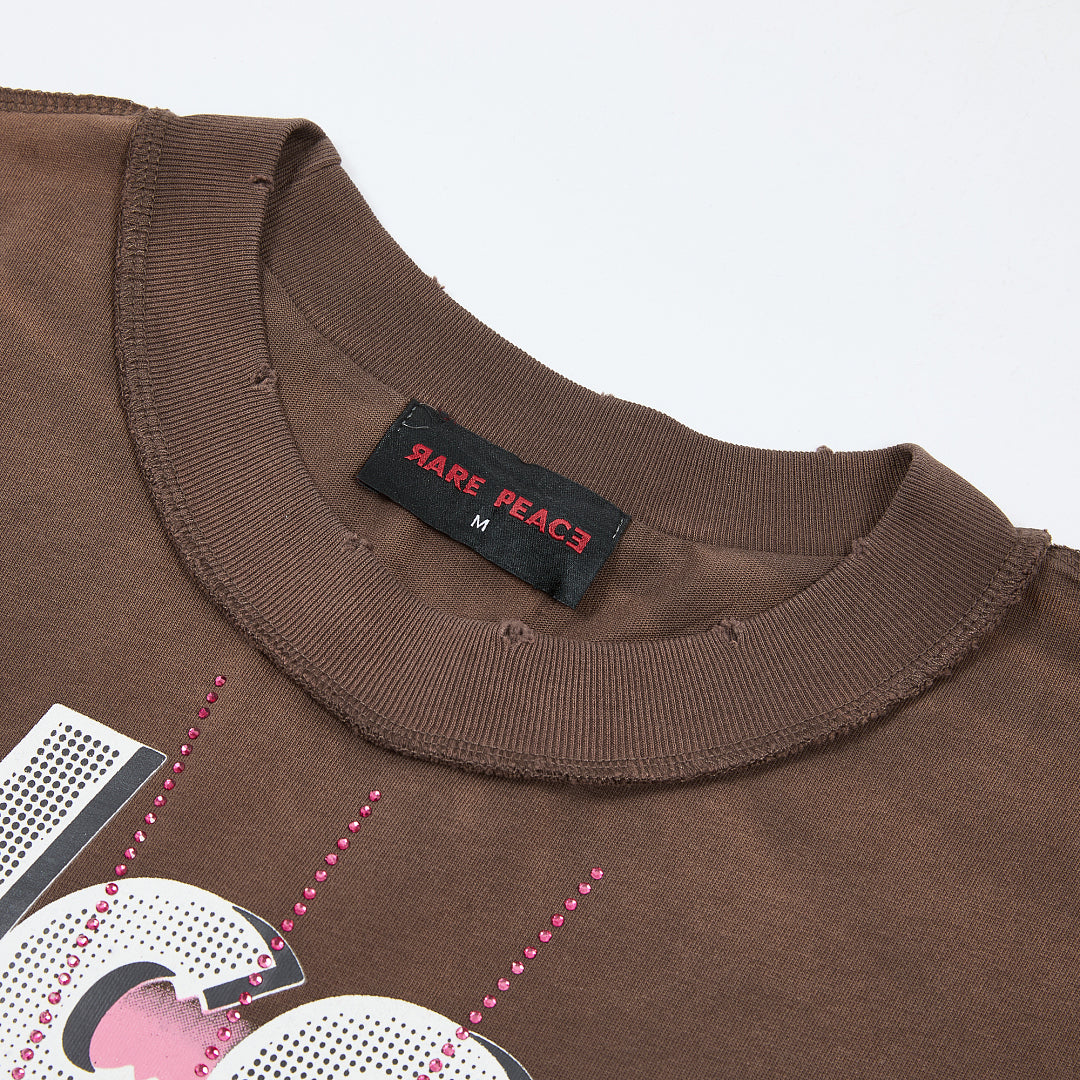 Rare Peace Welcome To The Dark Age 2.0 Oversized Graphic Tee — Brown