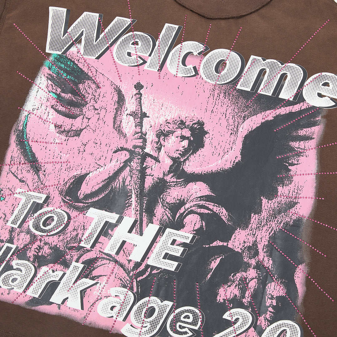 Rare Peace Welcome To The Dark Age 2.0 Oversized Graphic Tee — Brown