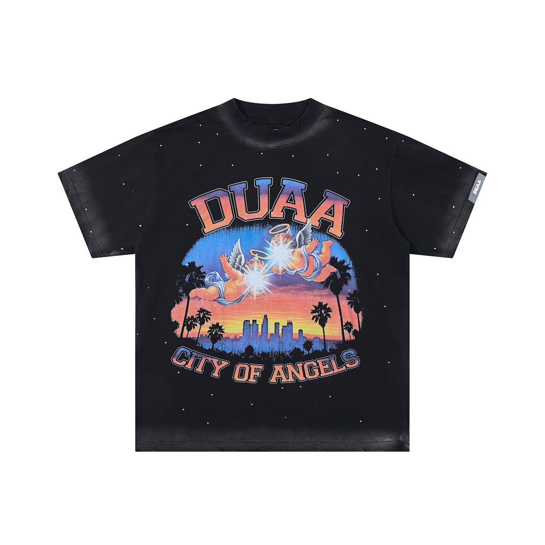 DUAA City of Angels Oversized Graphic Tee — Black