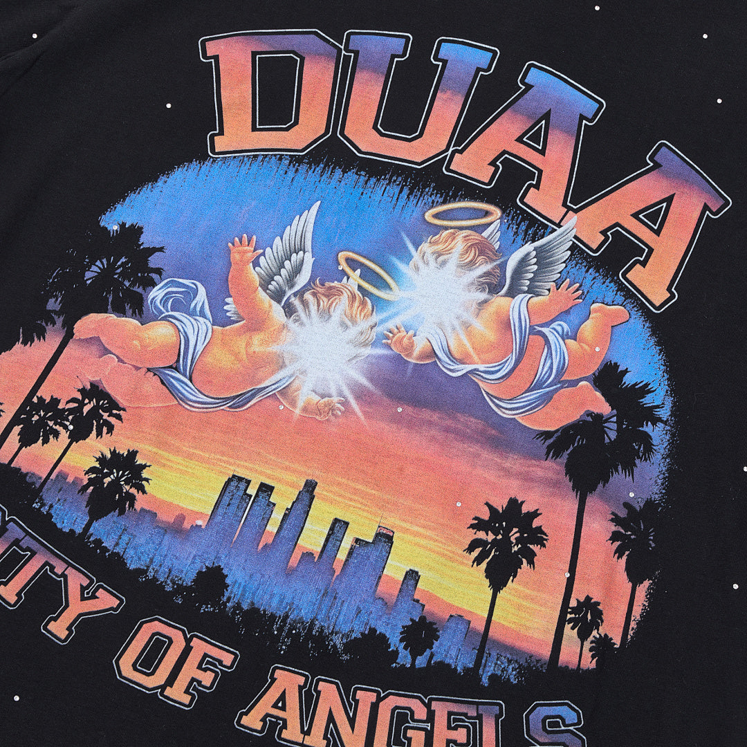 DUAA City of Angels Oversized Graphic Tee — Black
