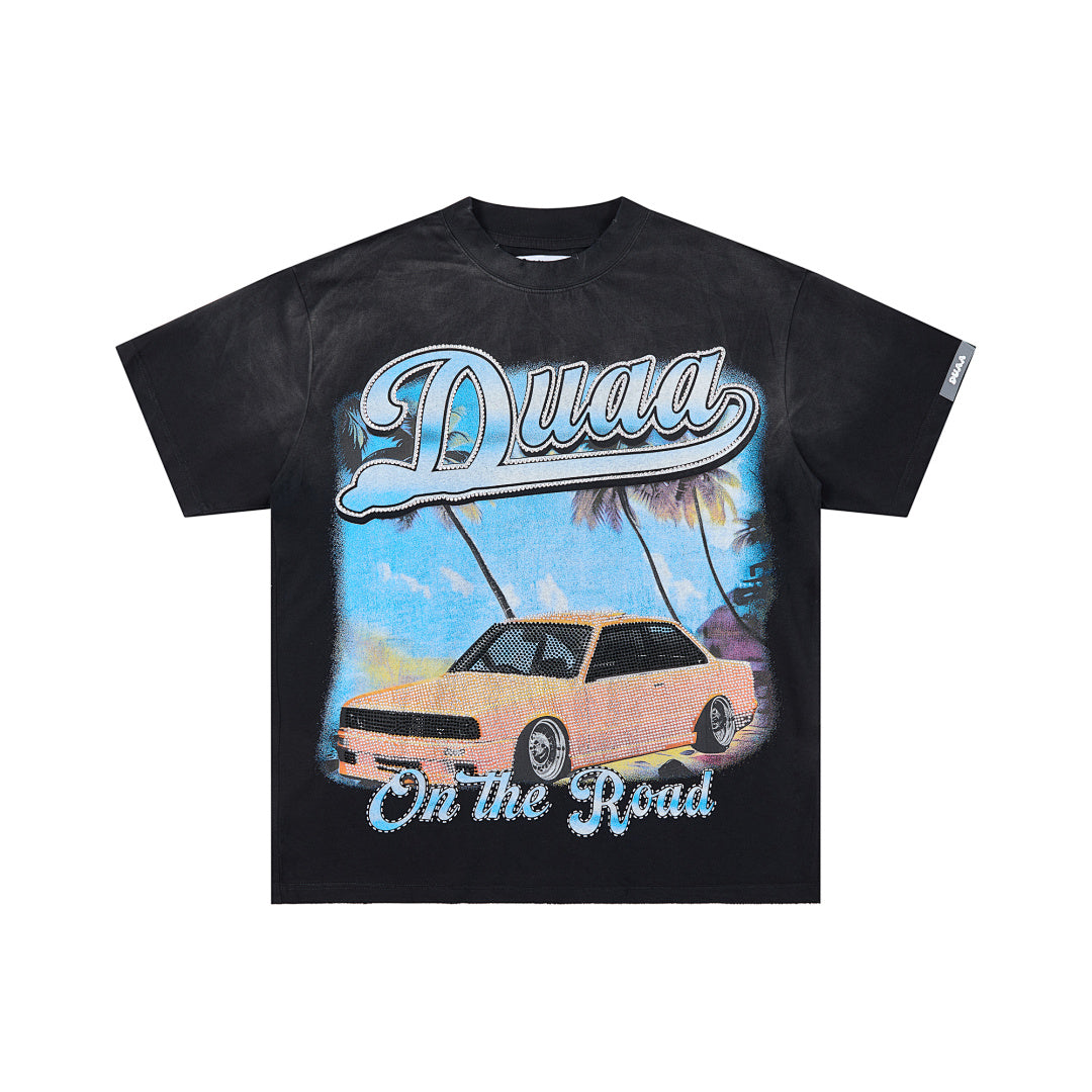 DUAA On The Road Oversized Graphic Tee — Black