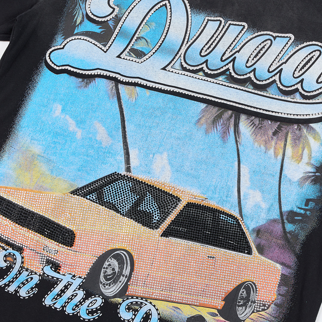 DUAA On The Road Oversized Graphic Tee — Black