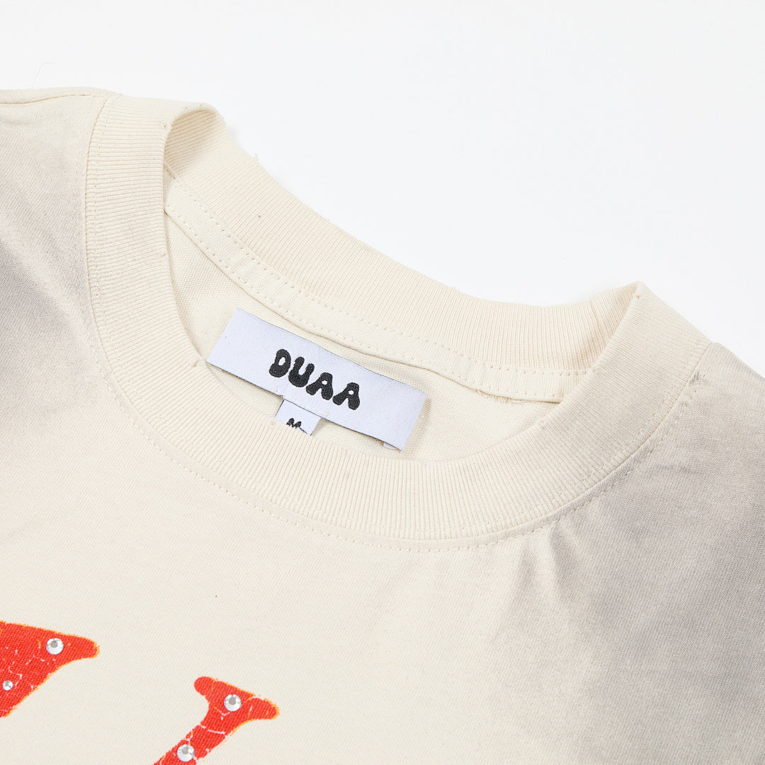 DUAA Sport Division Hockey Oversized Graphic Tee — Cream