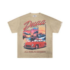DUAA All Risk No Regrets Oversized Graphic Tee — Sand