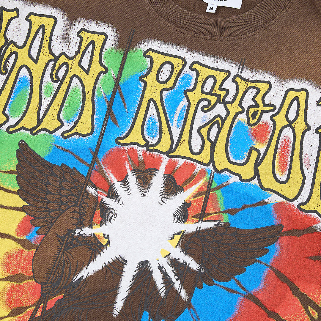 DUAA Records 1993 Angel Oversized Graphic Tee — Washed Brown