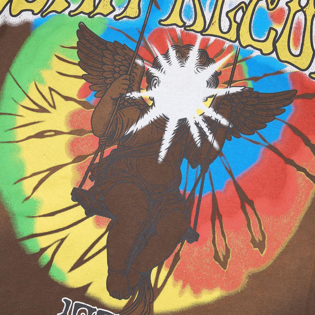 DUAA Records 1993 Angel Oversized Graphic Tee — Washed Brown