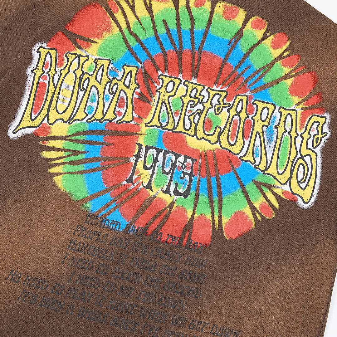 DUAA Records 1993 Angel Oversized Graphic Tee — Washed Brown