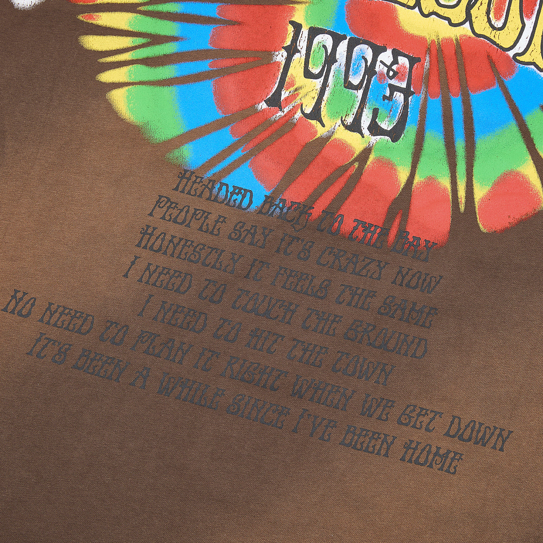 DUAA Records 1993 Angel Oversized Graphic Tee — Washed Brown
