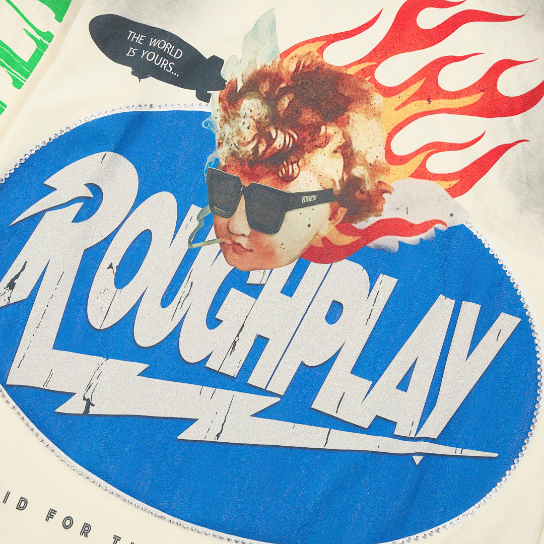Rough Play The World Is Yours Oversized Long Sleeve — Cream