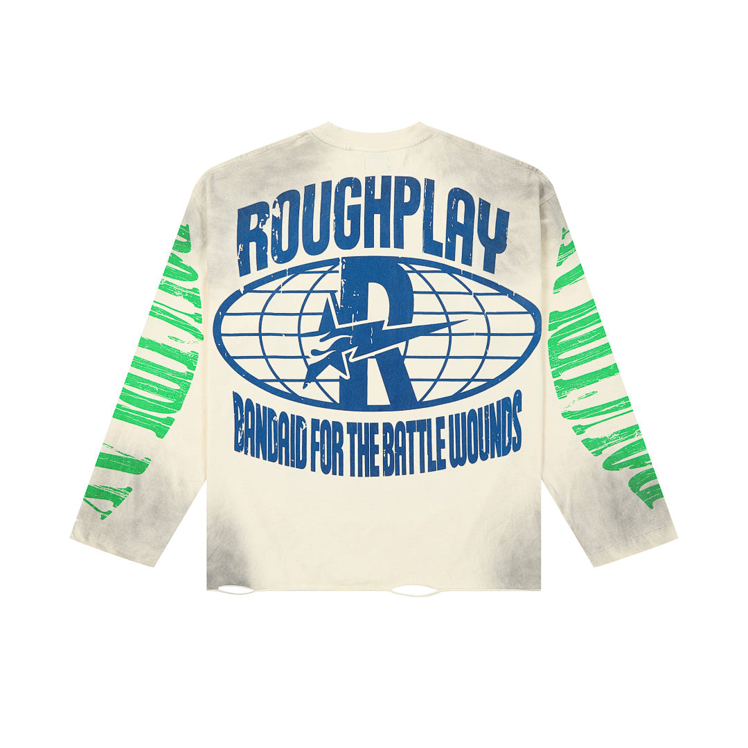 Rough Play The World Is Yours Oversized Long Sleeve — Cream