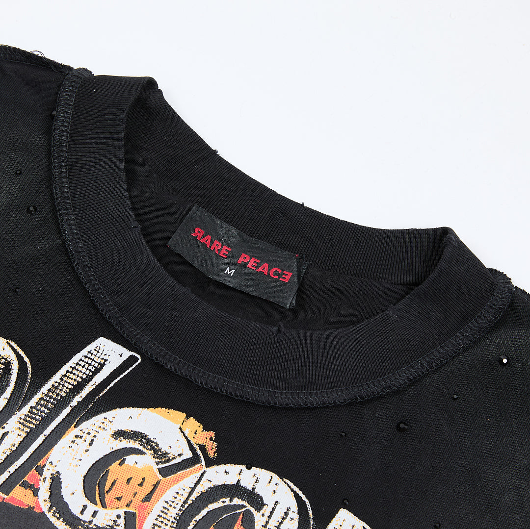 Rare Peace Welcome To The Dark Age 2.0 Oversized Graphic Tee — Black