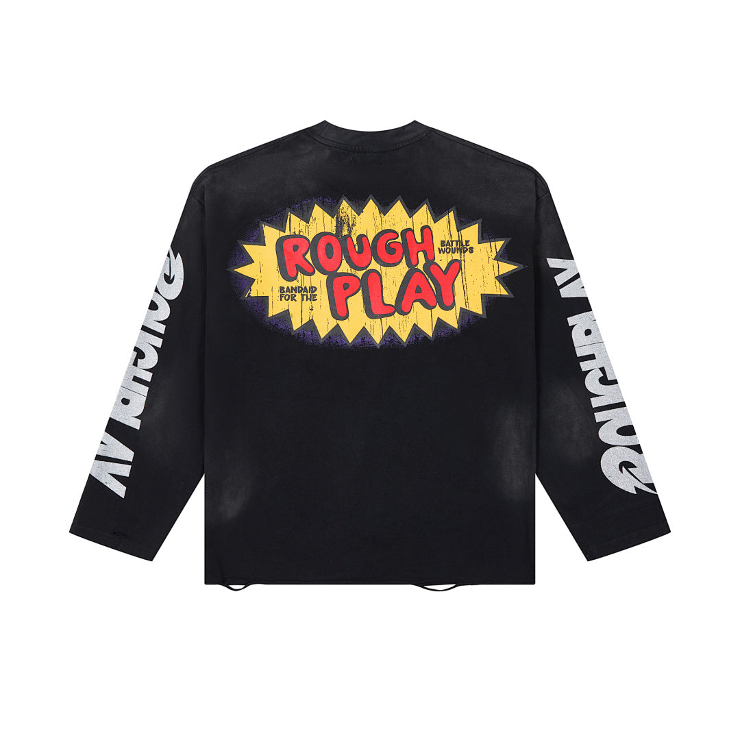 Rough Play The Losers Win Again Oversized Long Sleeve — Black