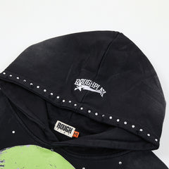 Rough Play Can’t Feel My Face Oversized Hoodie — Black