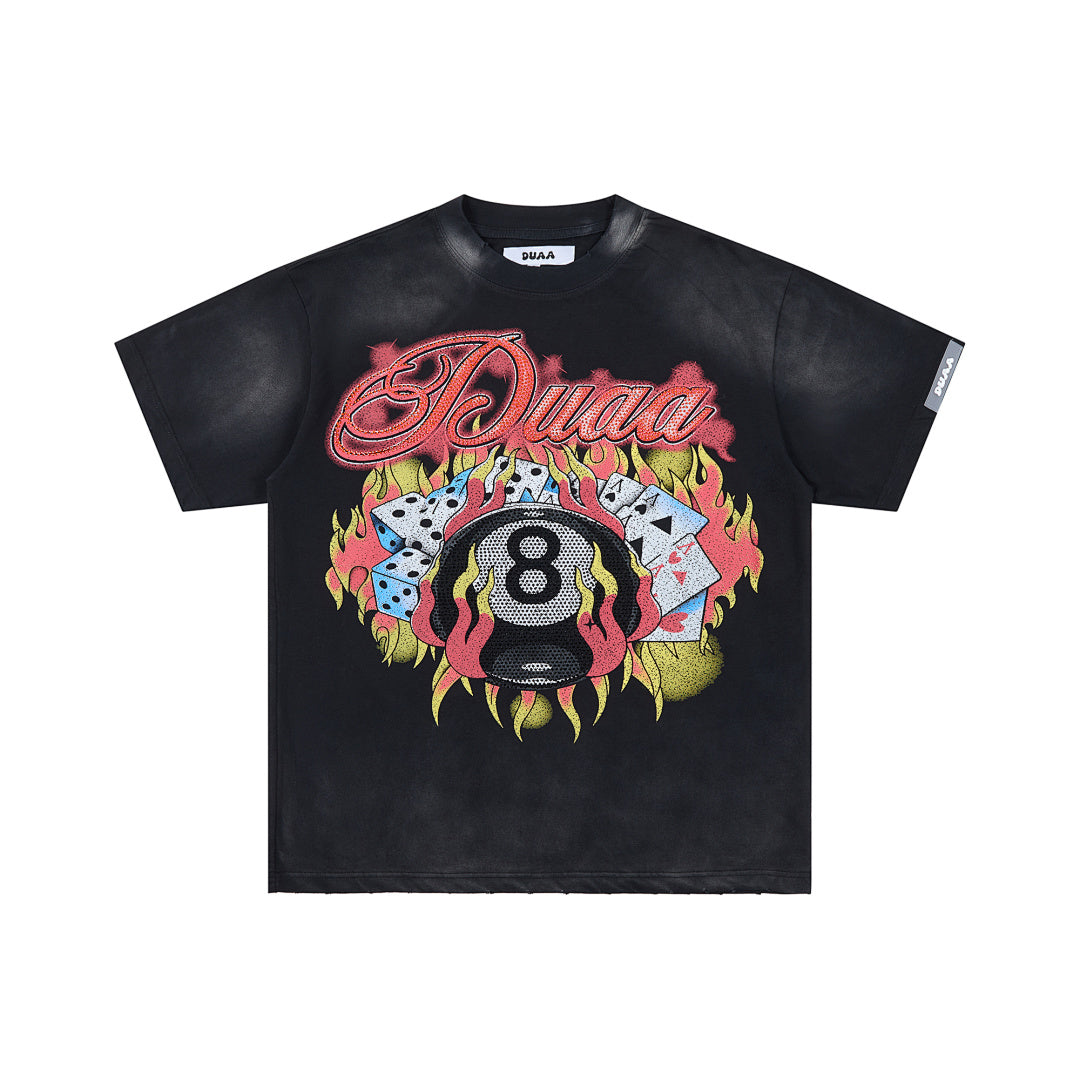 DUAA Hotline 8 Ball Oversized Graphic Tee — Black