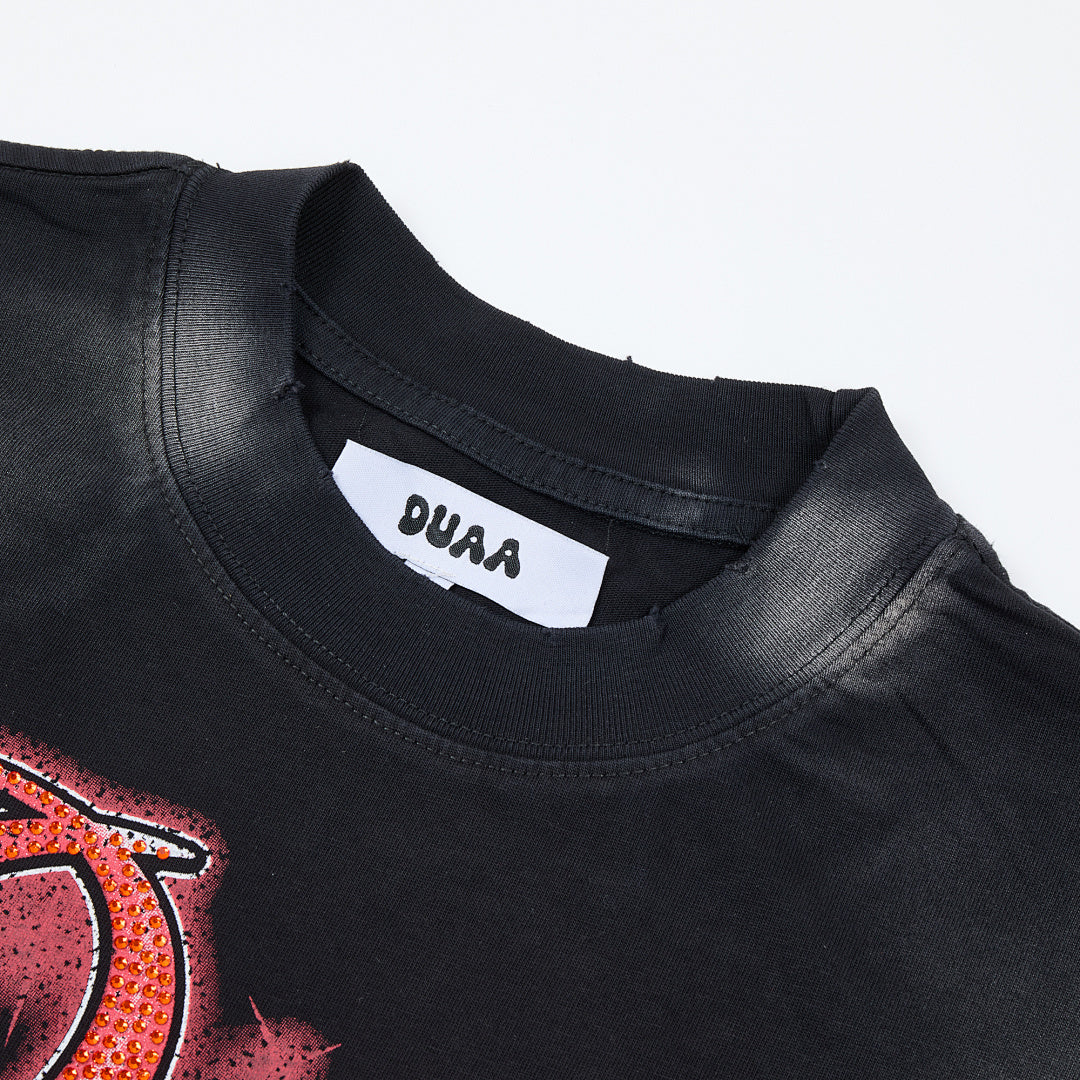DUAA Hotline 8 Ball Oversized Graphic Tee — Black