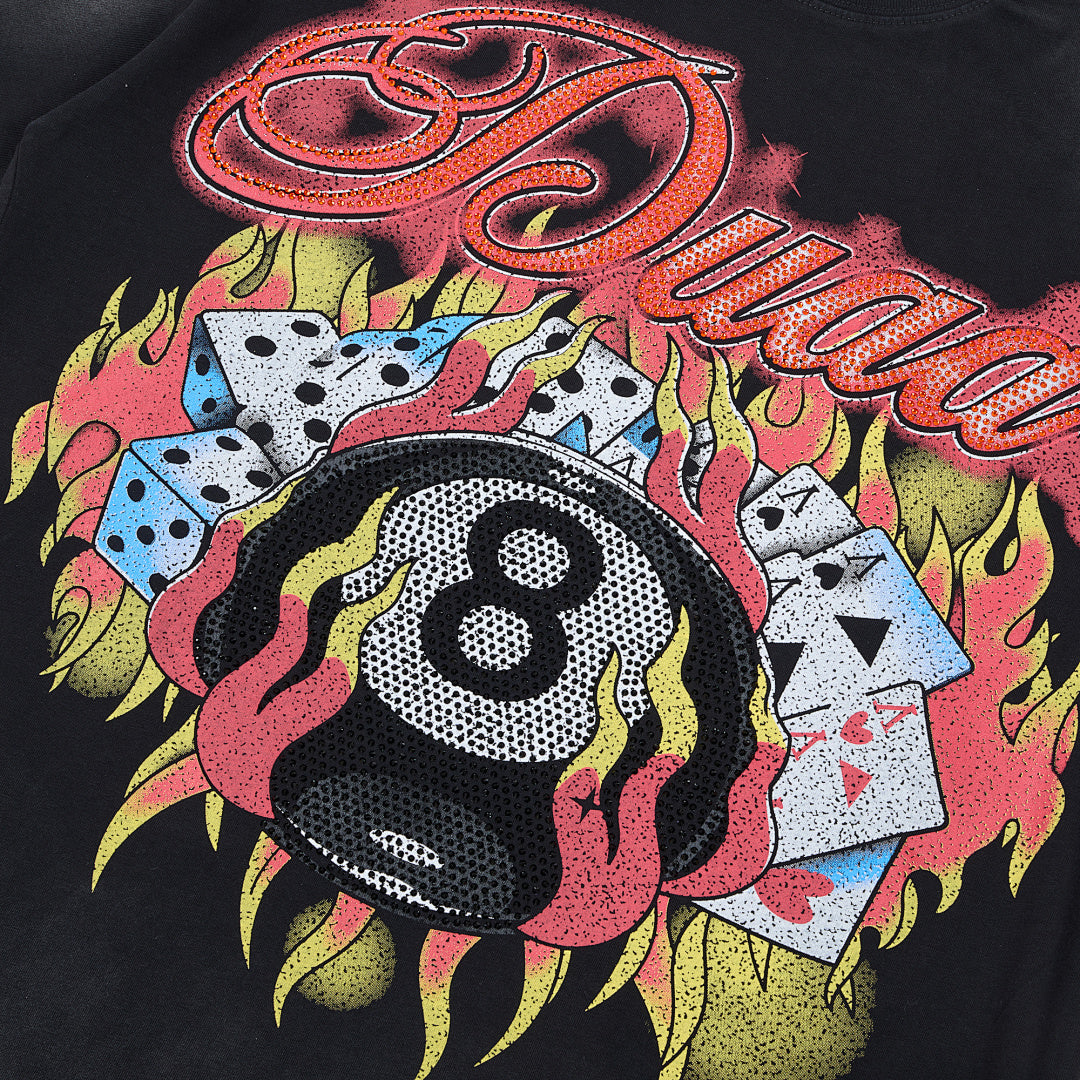 DUAA Hotline 8 Ball Oversized Graphic Tee — Black
