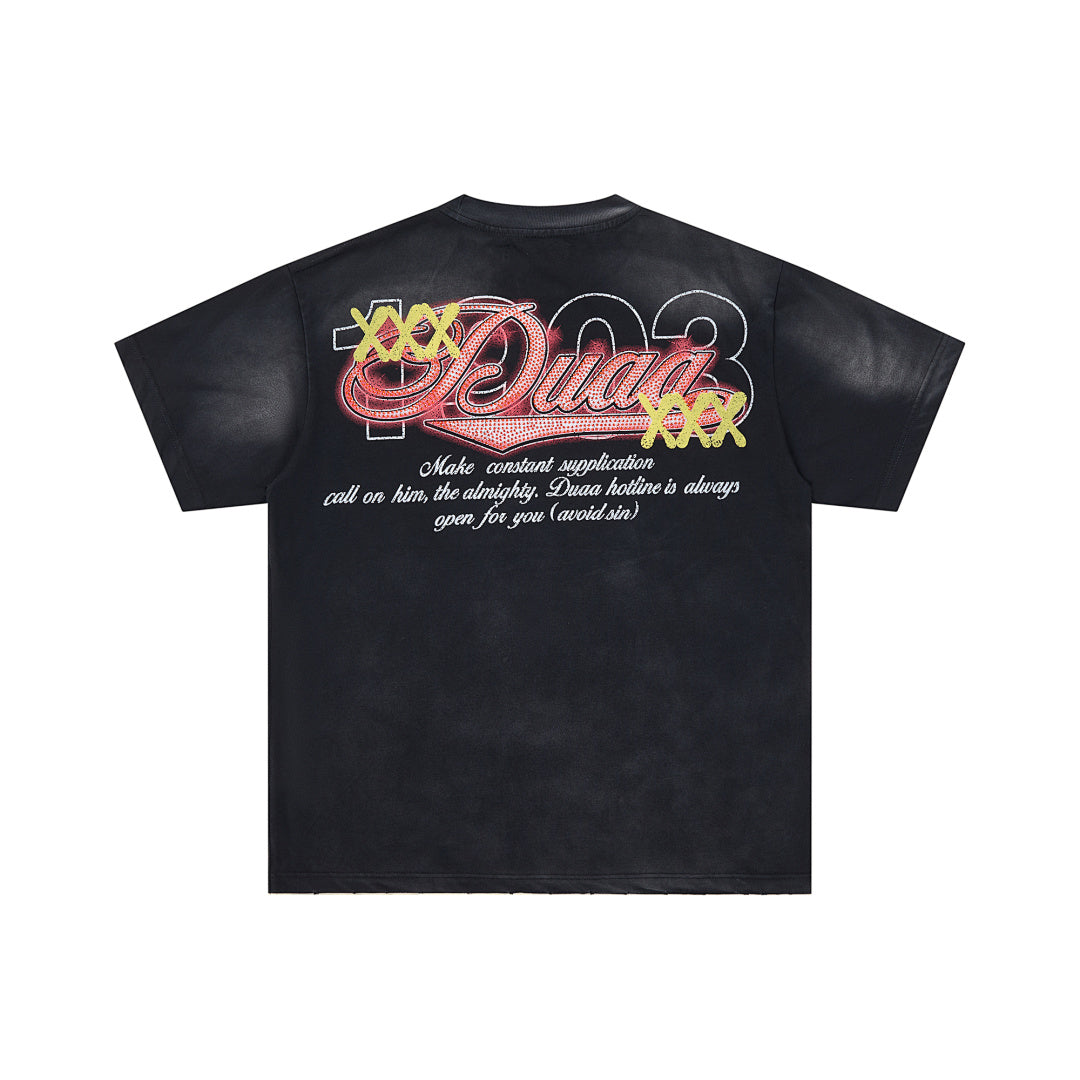 DUAA Hotline 8 Ball Oversized Graphic Tee — Black