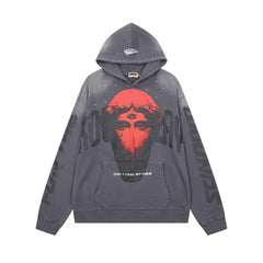 Rough Play Can’t Feel My Face Oversized Hoodie — Grey