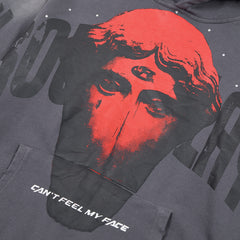 Rough Play Can’t Feel My Face Oversized Hoodie — Grey
