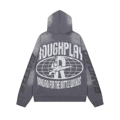Rough Play Can’t Feel My Face Oversized Hoodie — Grey