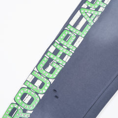 Rough Play Rhinestone Wordmark Oversized Sweatpants — Slate