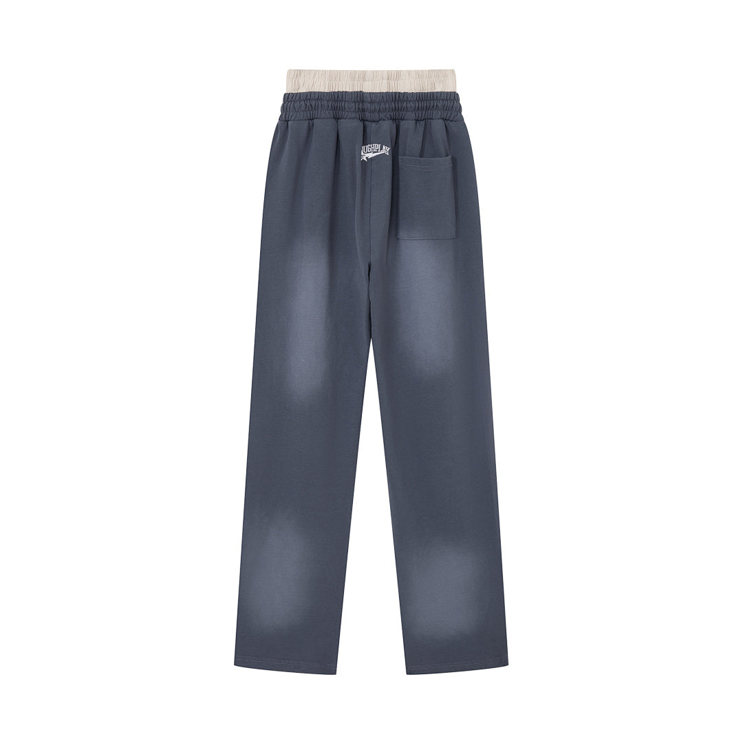 Rough Play Rhinestone Wordmark Oversized Sweatpants — Slate