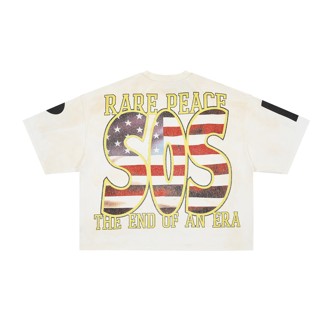 Rare Peace SOS The End Of An Era Crop Tee — White