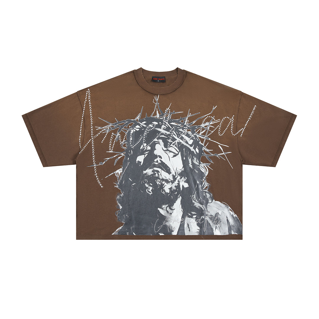 Rare Peace Sorry For The Rest Of The World Crop Tee — Brown