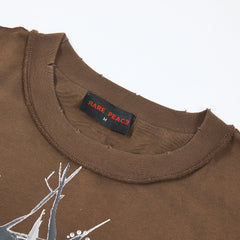 Rare Peace Sorry For The Rest Of The World Crop Tee — Brown