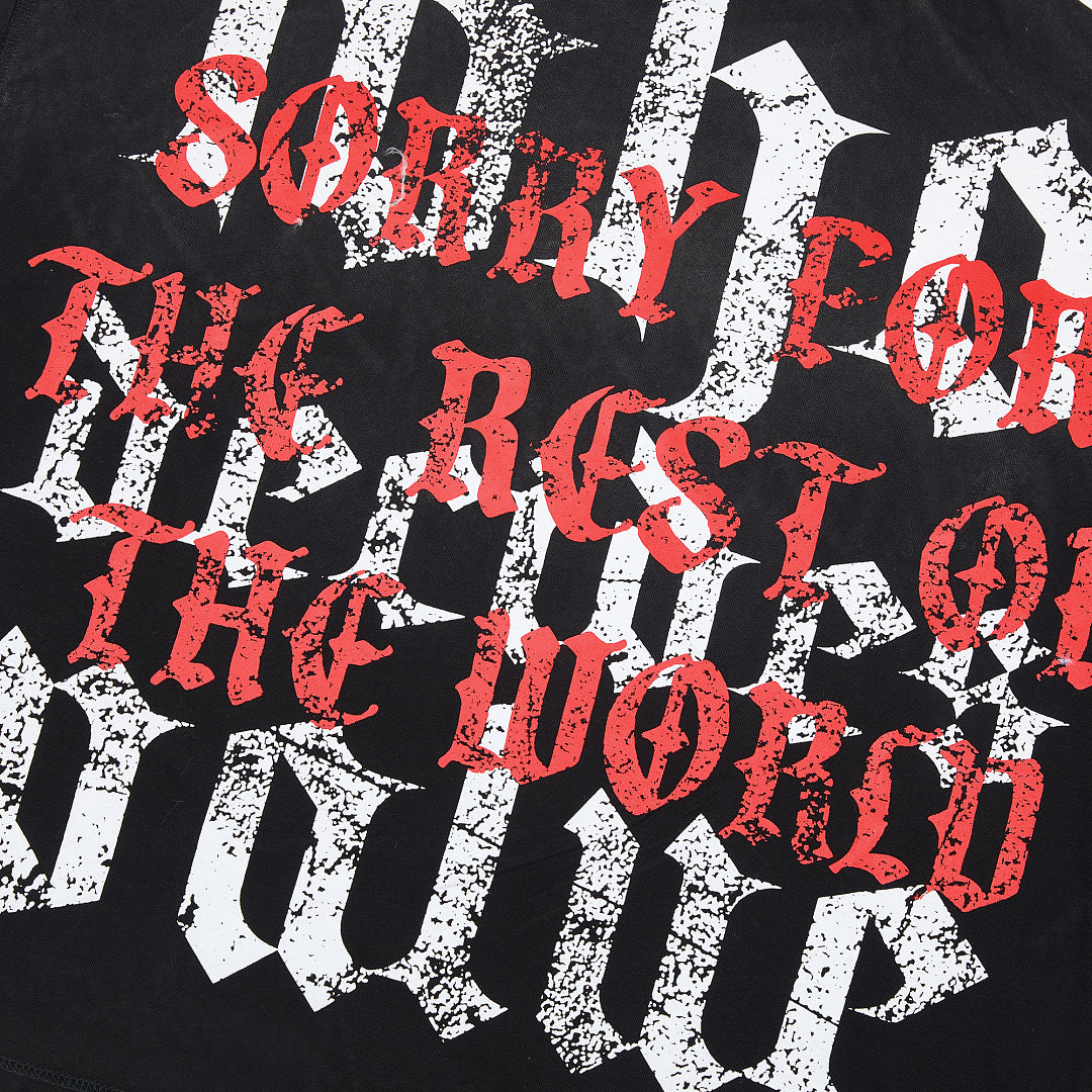 Rare Peace Sorry For The Rest Of The World Crop Tee — Black