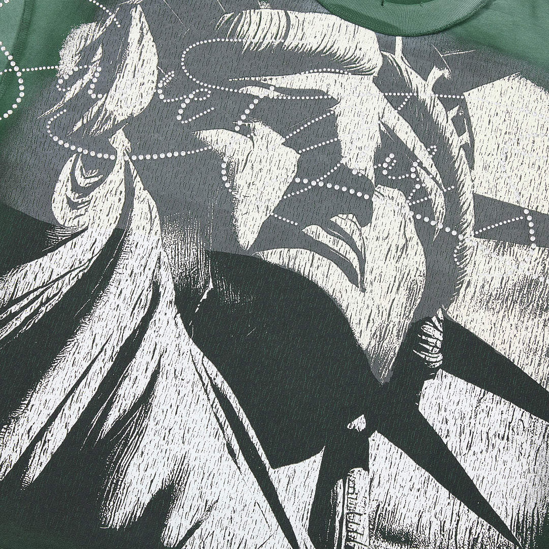 Rare Peace Lady Liberty Oversized Graphic Tee - Forest Green