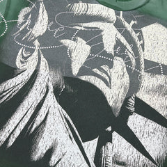 Rare Peace Lady Liberty Oversized Graphic Tee - Forest Green