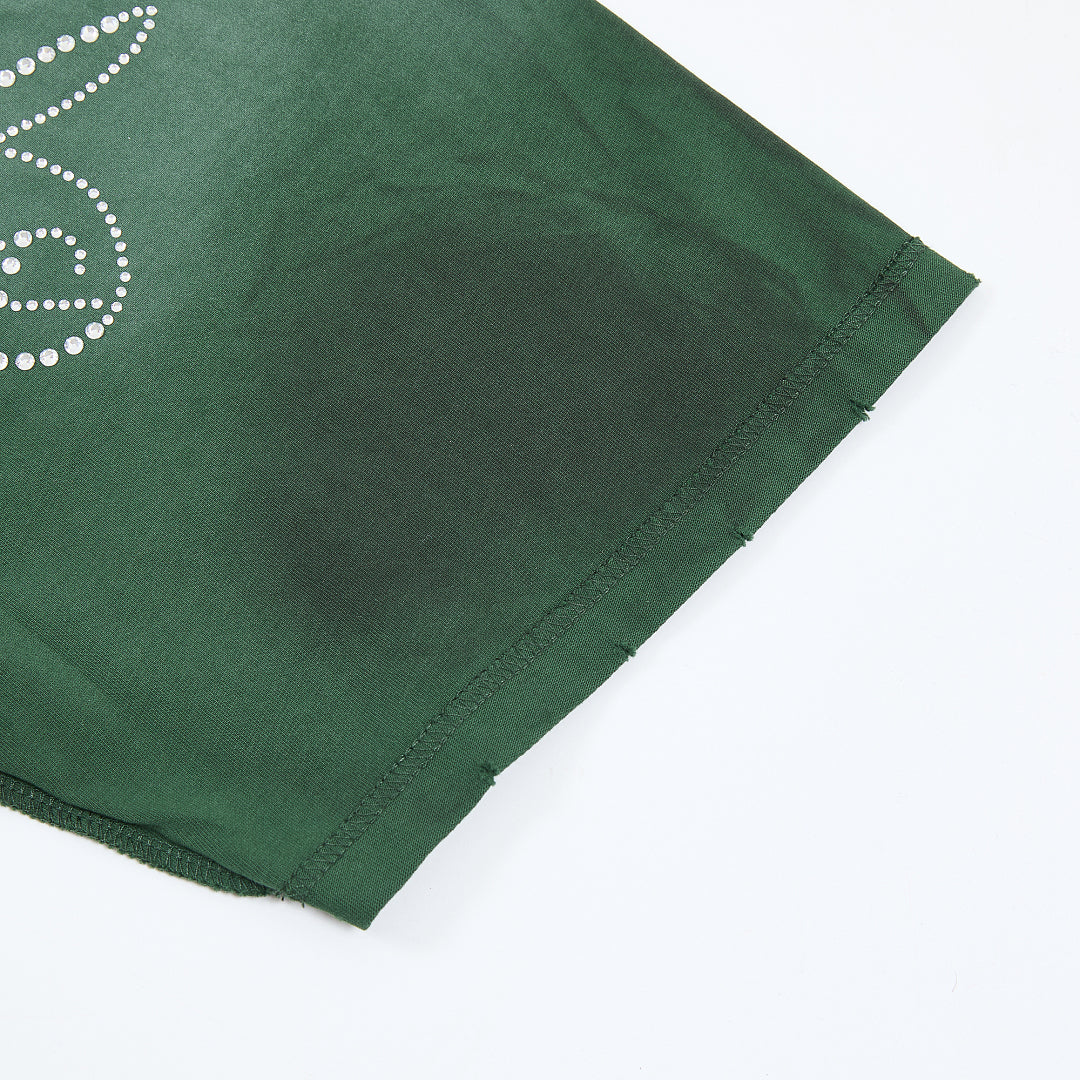 Rare Peace Lady Liberty Oversized Graphic Tee - Forest Green