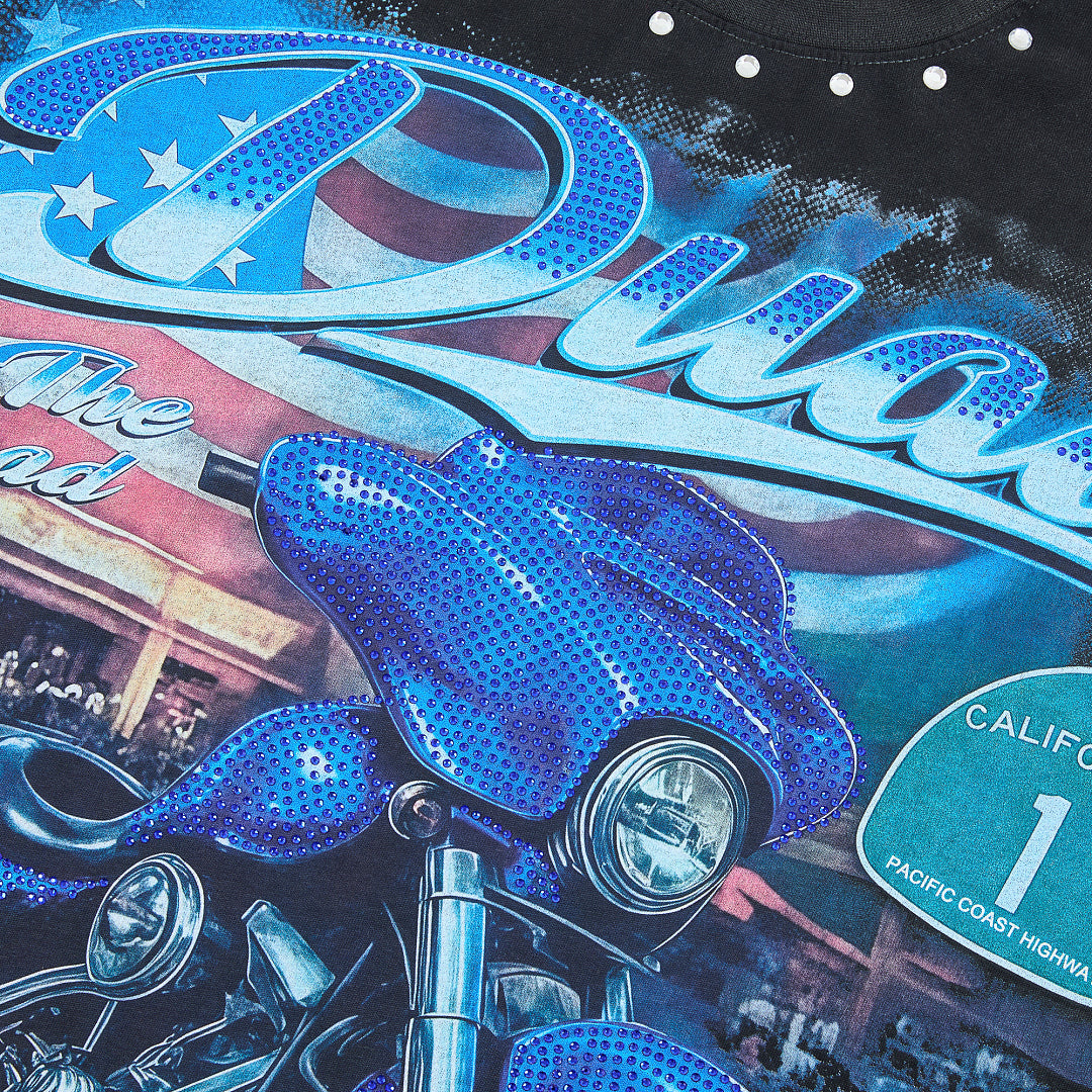 DUAA On the Road Oversized Graphic Tee — Malibu California Black