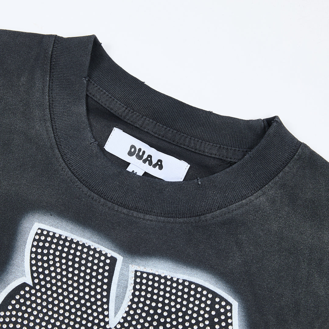 DUAA White Tiger Oversized Graphic Tee — Black