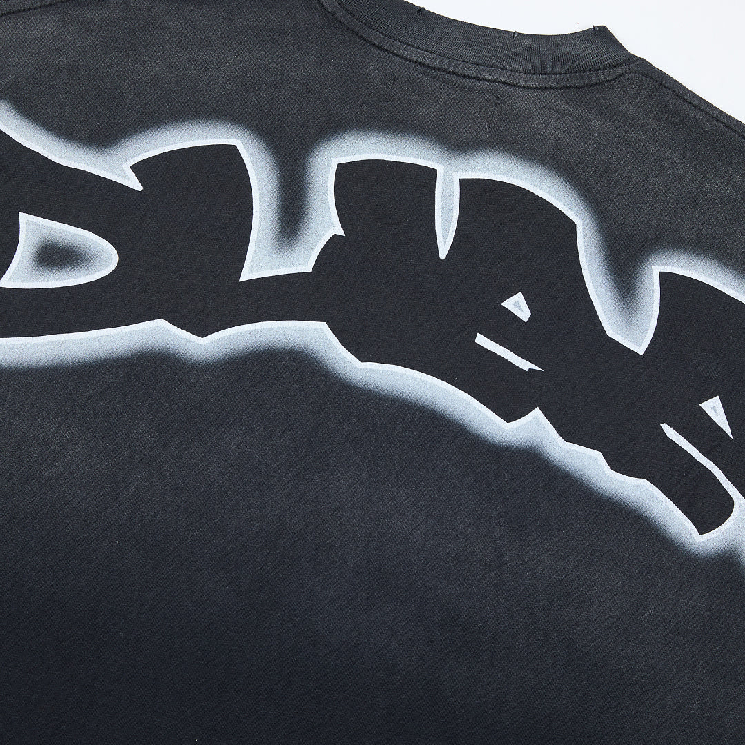 DUAA Roaring Tiger Oversized Graphic Tee — Washed Black