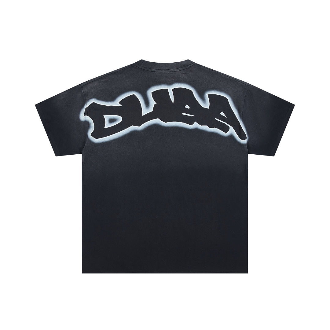 DUAA Roaring Tiger Oversized Graphic Tee — Washed Black