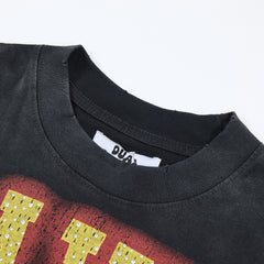 DUAA Wear Flamin' Hoop Oversized Graphic Tee — Black