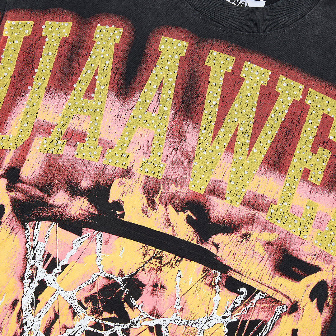 DUAA Wear Flamin' Hoop Oversized Graphic Tee — Black