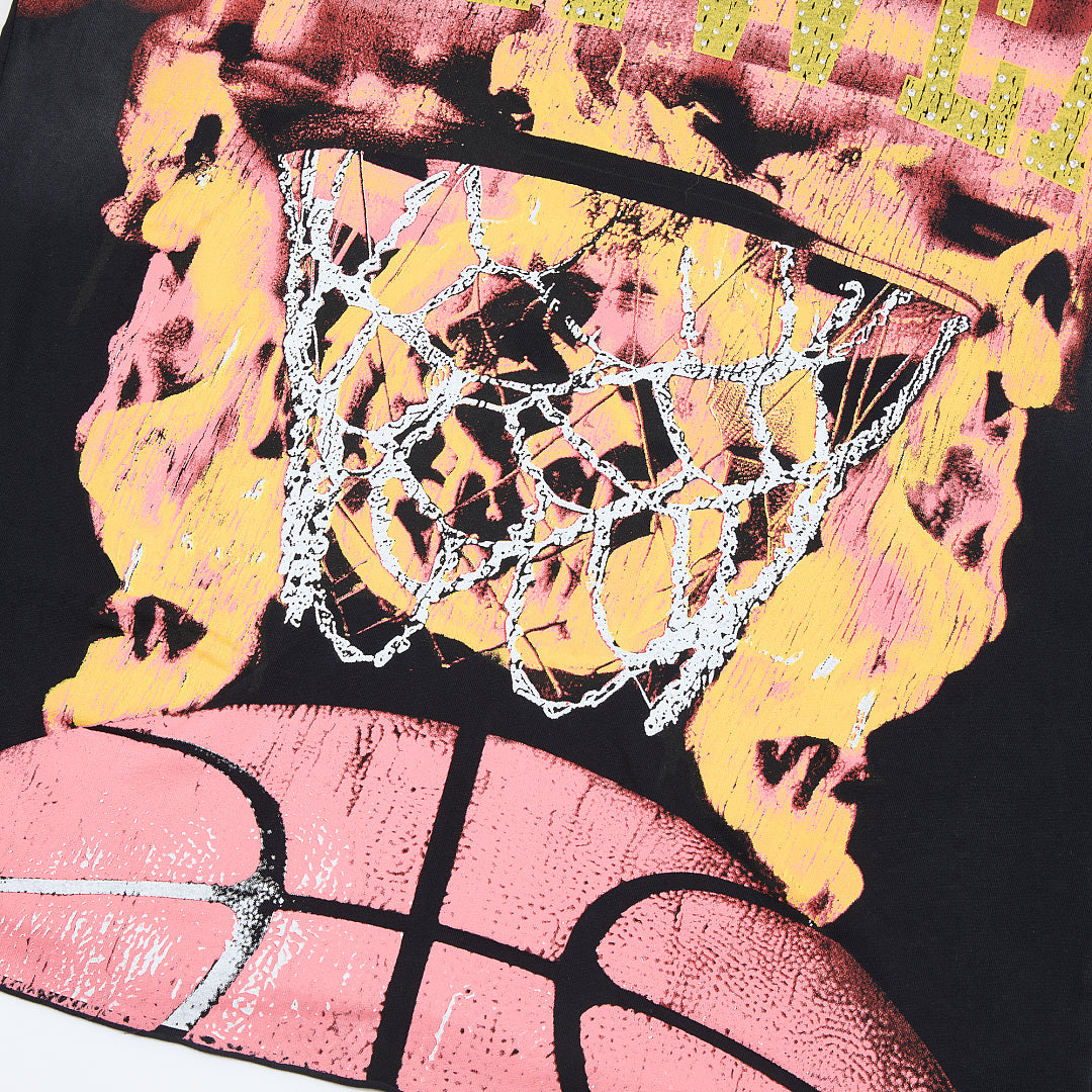 DUAA Wear Flamin' Hoop Oversized Graphic Tee — Black