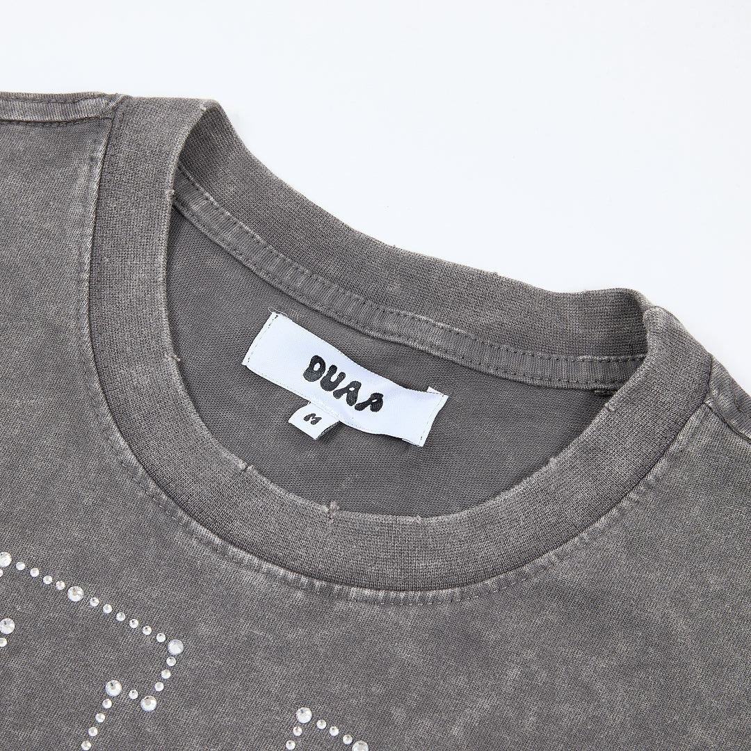 DUAA Money Truck Oversized Graphic Tee — Washed Grey