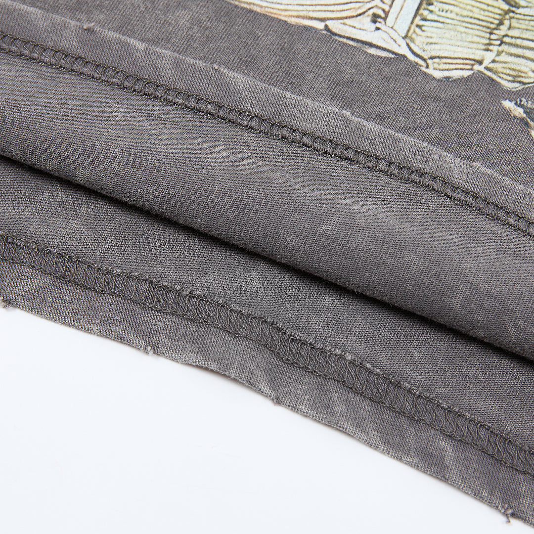 DUAA Money Truck Oversized Graphic Tee — Washed Grey
