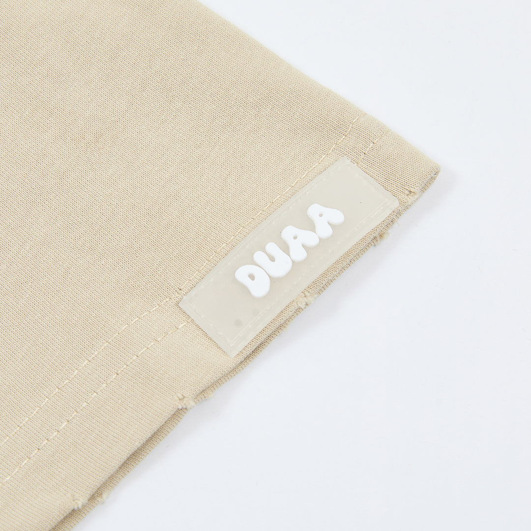 DUAA Twin Angels Oversized Graphic Tee — Sand