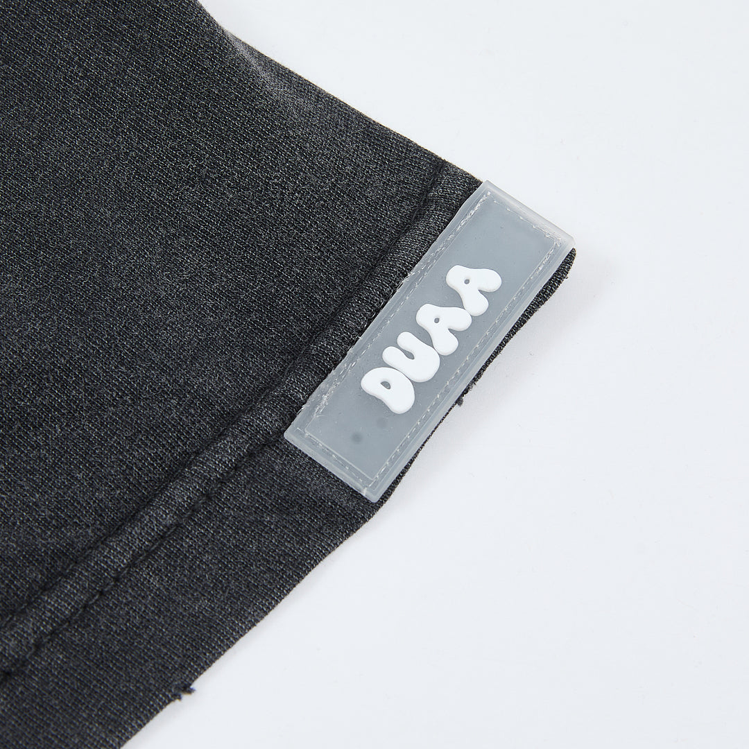 DUAA Legends Forever Oversized Graphic Tee — Washed Black