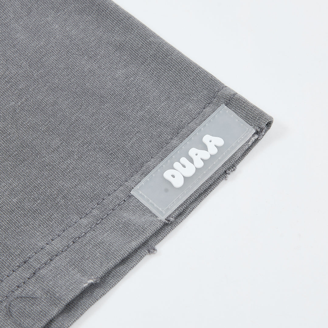 DUAA Raging Bull Oversized Graphic Tee — Washed Grey